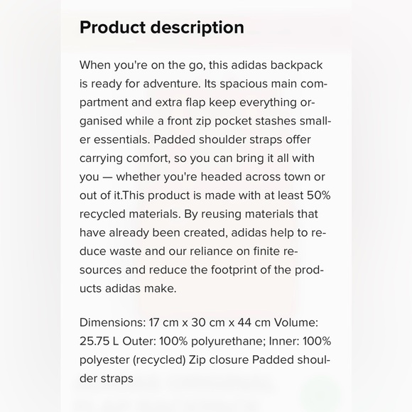 ADIDAS ORIGINAL FLAP BACKPACK - Picture 2 of 5